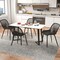 Modern Kitchen Chairs - Backrest Curved Seat For Dining Room Home Office - Set of 4